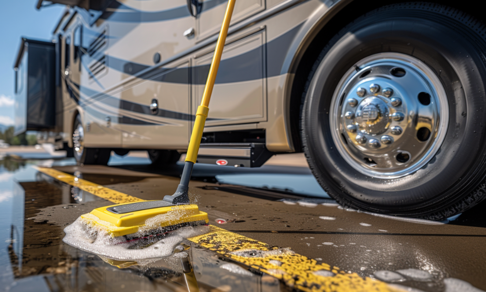 Felge reinigen, Wohnmobil waschen